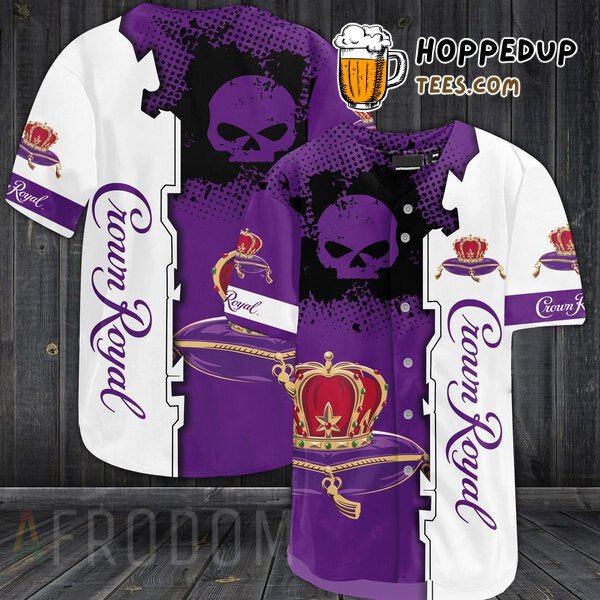 Crown Royal Inspired Skull Black Baseball Jersey Distinctive Design Look