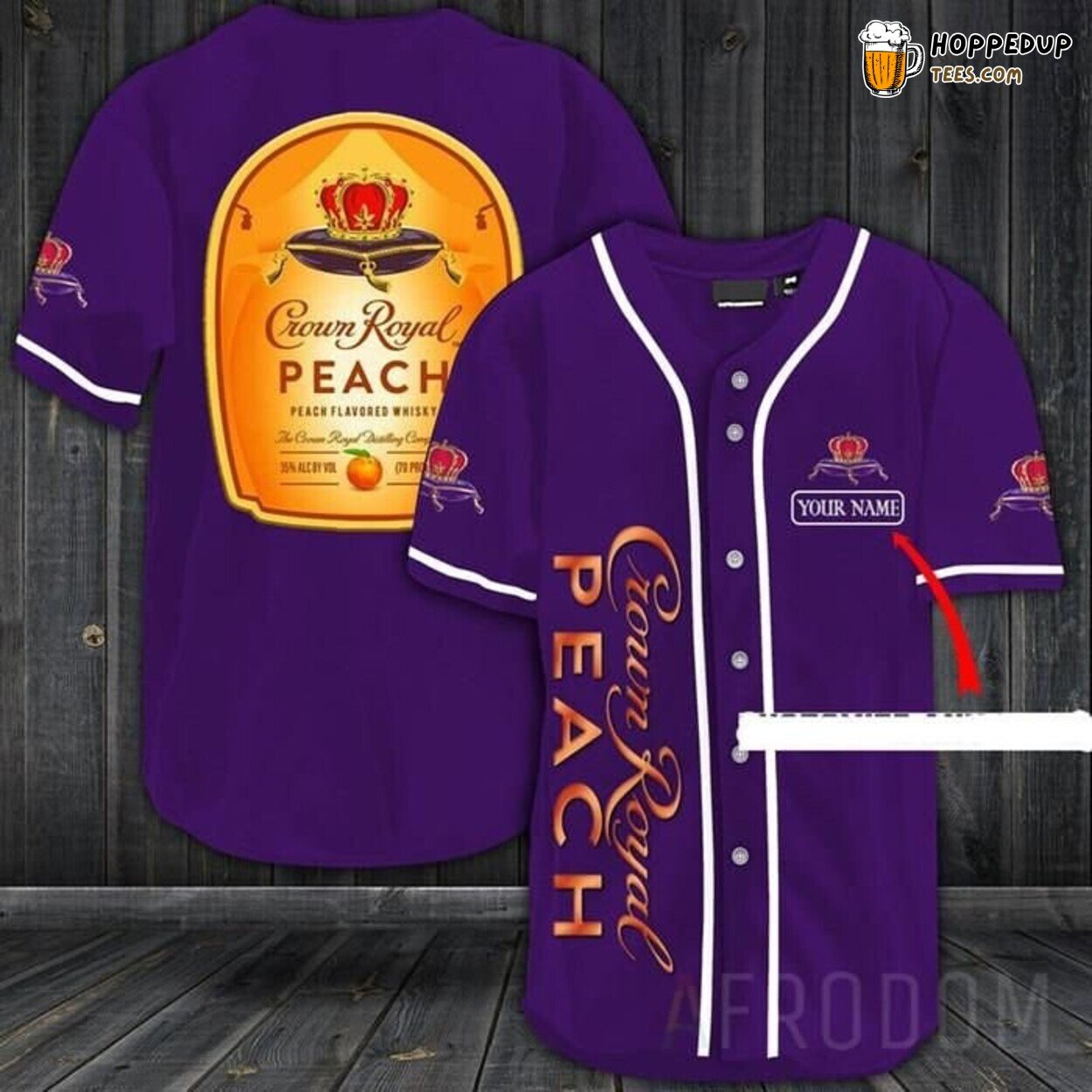 Crown Royal Peach Personalized Whiskey Baseball Jersey Shirt
