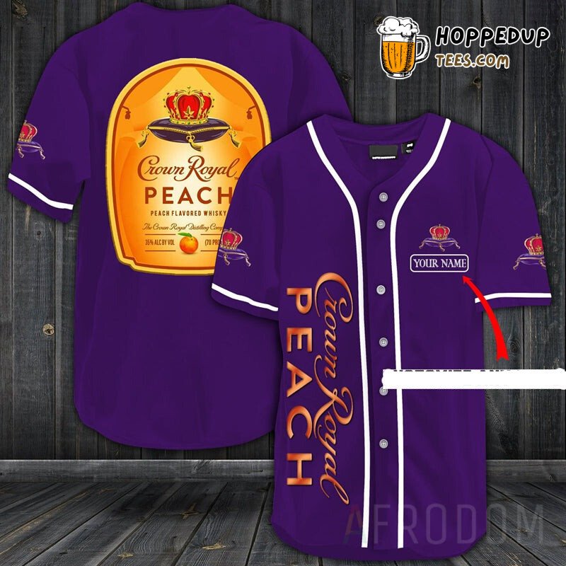Crown Royal Peach Themed Personalized Unique Baseball Jersey Design