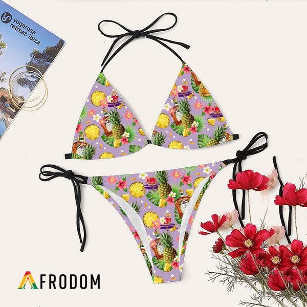 Crown Royal Pineapple Aloha Bikini Set Swimsuit Beach HU