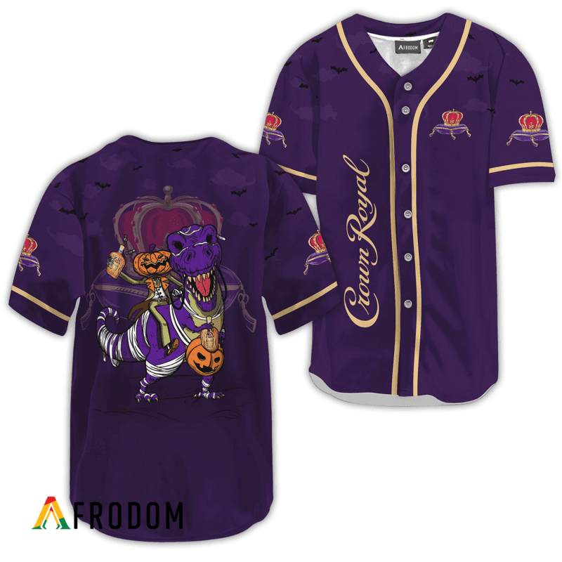 Crown Royal Purple Halloween Dinosaur Baseball Jersey HU