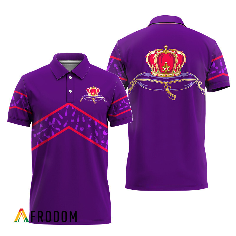 Crown Royal Purple Wine Pattern Polo Shirt HU