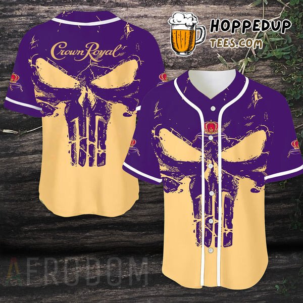 Crown Royal Retro Skull Unique Distinctive Design Baseball Jersey Wear