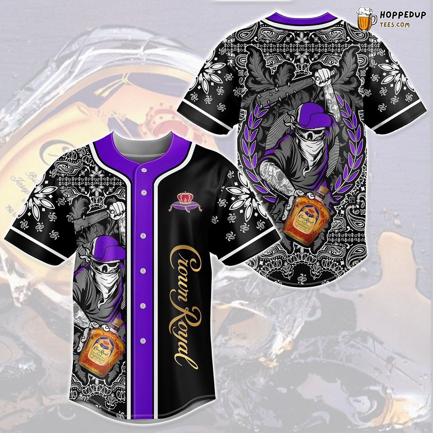 Crown Royal Skull Baseball Jersey CR0804N9 Unisex Jersey Shirt