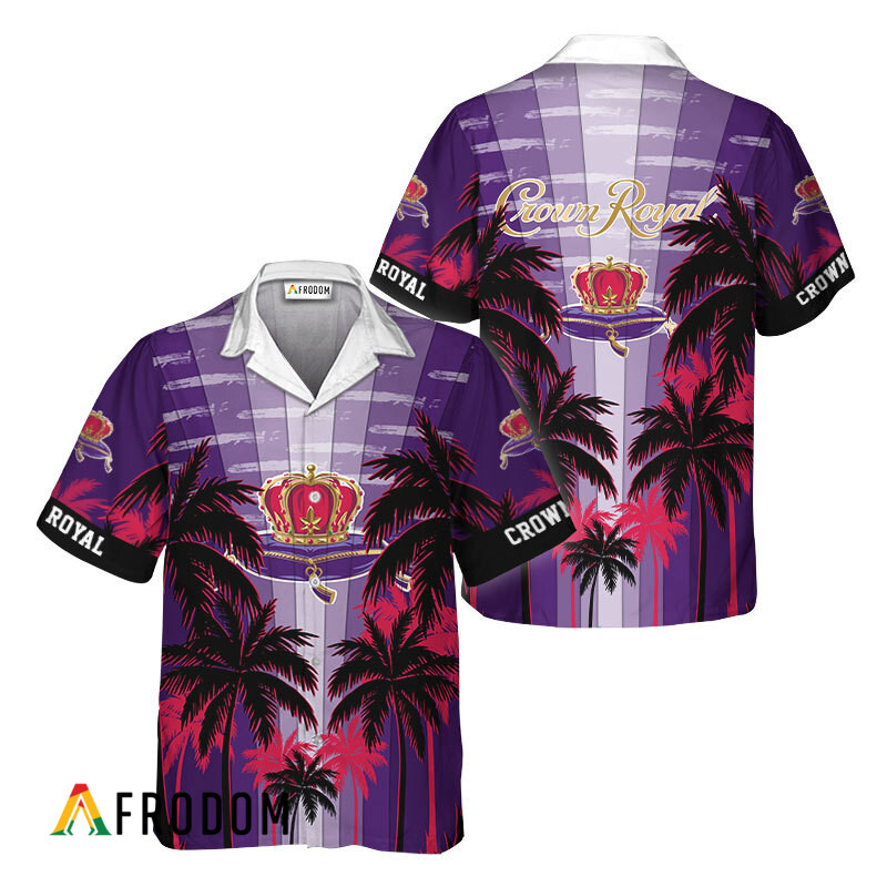 Crown Royal Tropical Coconut Palms Hawaiian Shirt HU