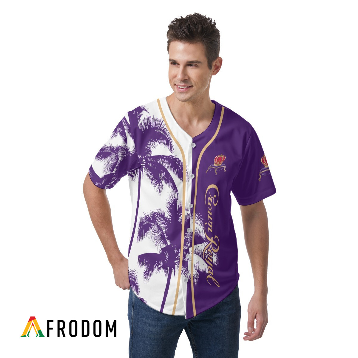 Crown Royal Tropical Coconut Trees Baseball Jersey HU