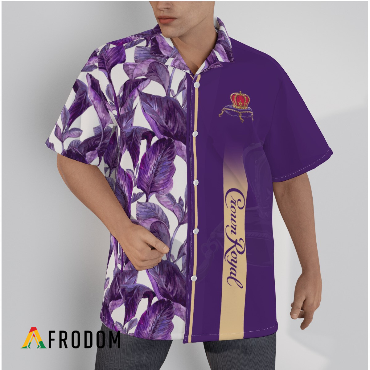Crown Royal Tropical Leaf Hawaiian Shirt And Shorts Set HU