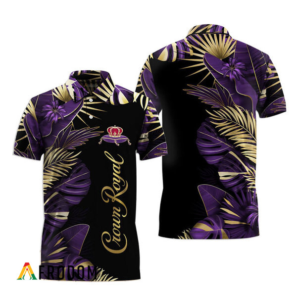 Crown Royal Tropical Palm Hawaiian Polo Shirt HU