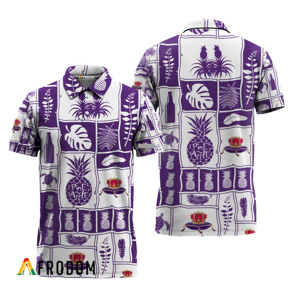 Crown Royal Tropical Pineapple Hawaiian Polo Shirt HU