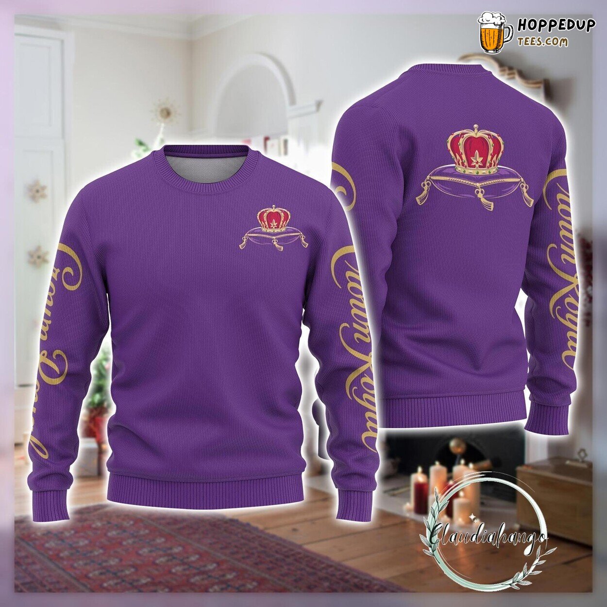 Crown Royal Ugly Christmas Sweater Festive Whiskey Men Women Gift