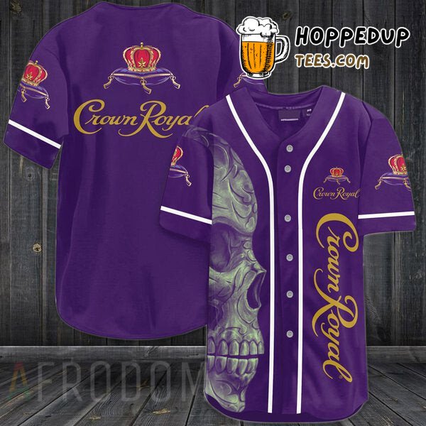 Crown Royal Vintage Purple Skull Baseball Jersey Distinctive Unique Design