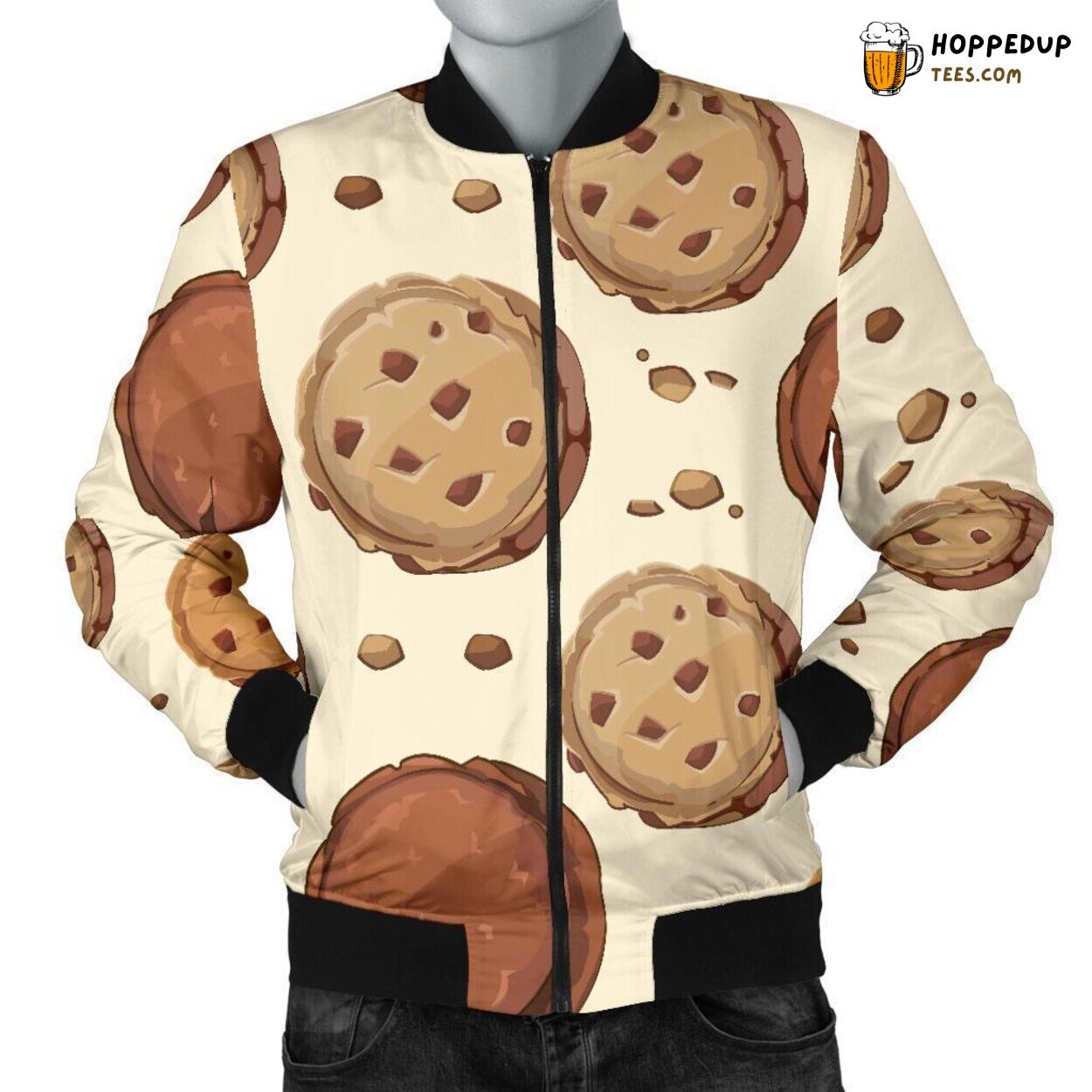 Crunchy Biscuit Cookie Tribute Men’s Bomber Jacket Unique Pattern Essence