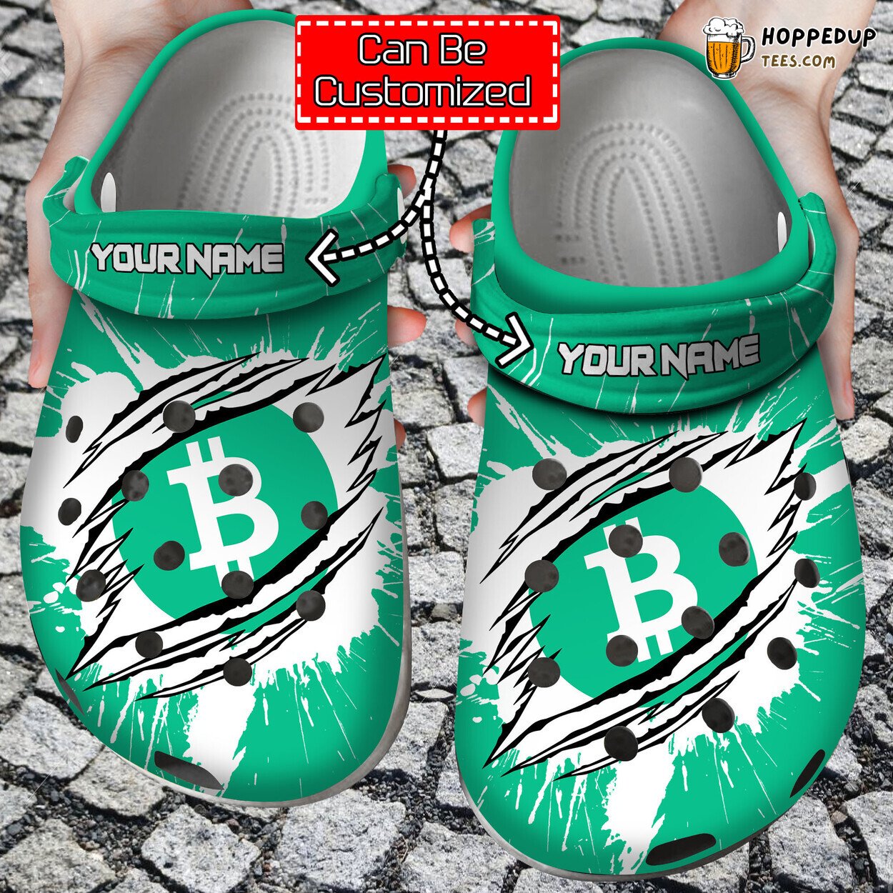 Crypto BCH Coin Ripped Through Personalized Comfortable Unique Clogs
