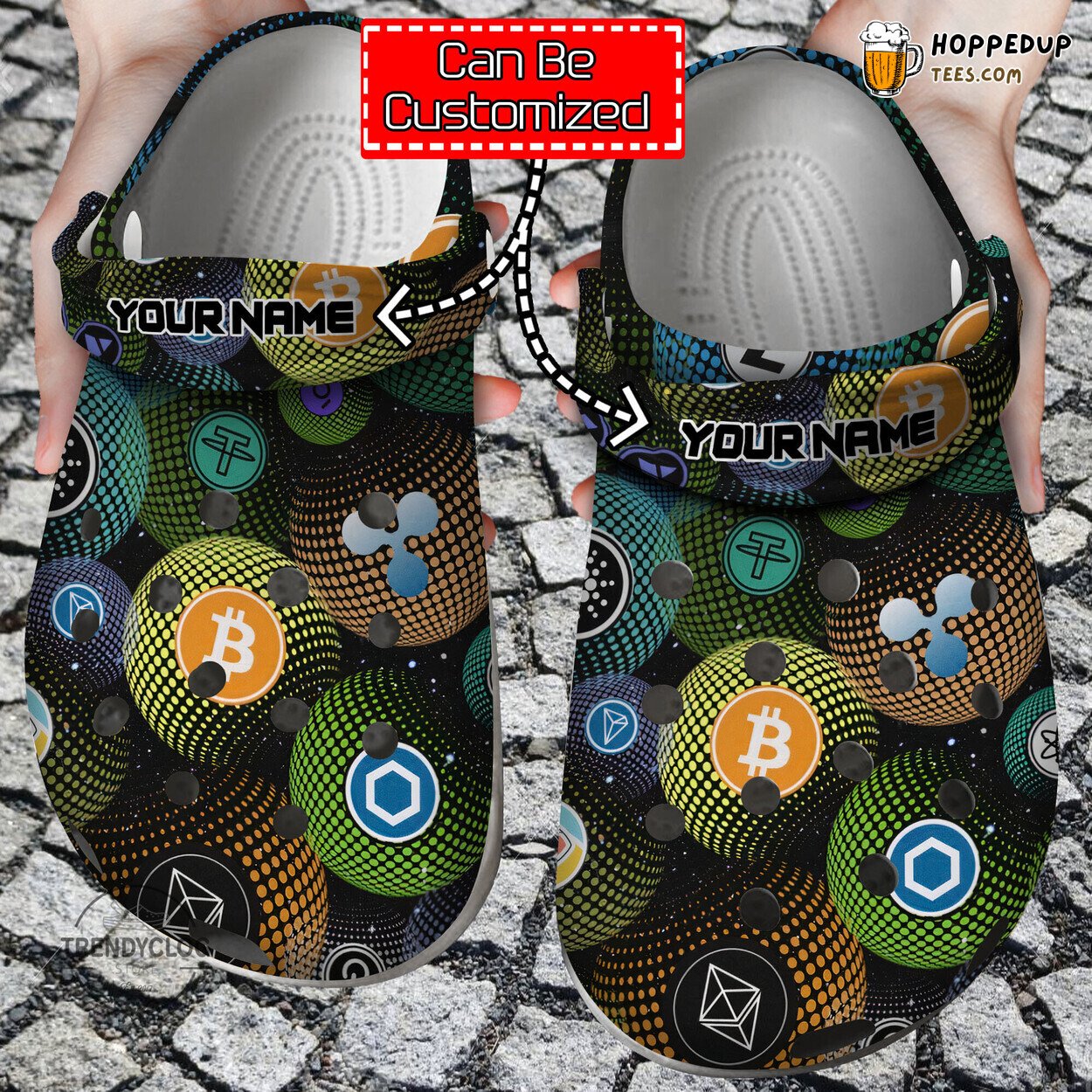 Crypto Colorful Logo Personalized Unique Comfortable Clog Shoes