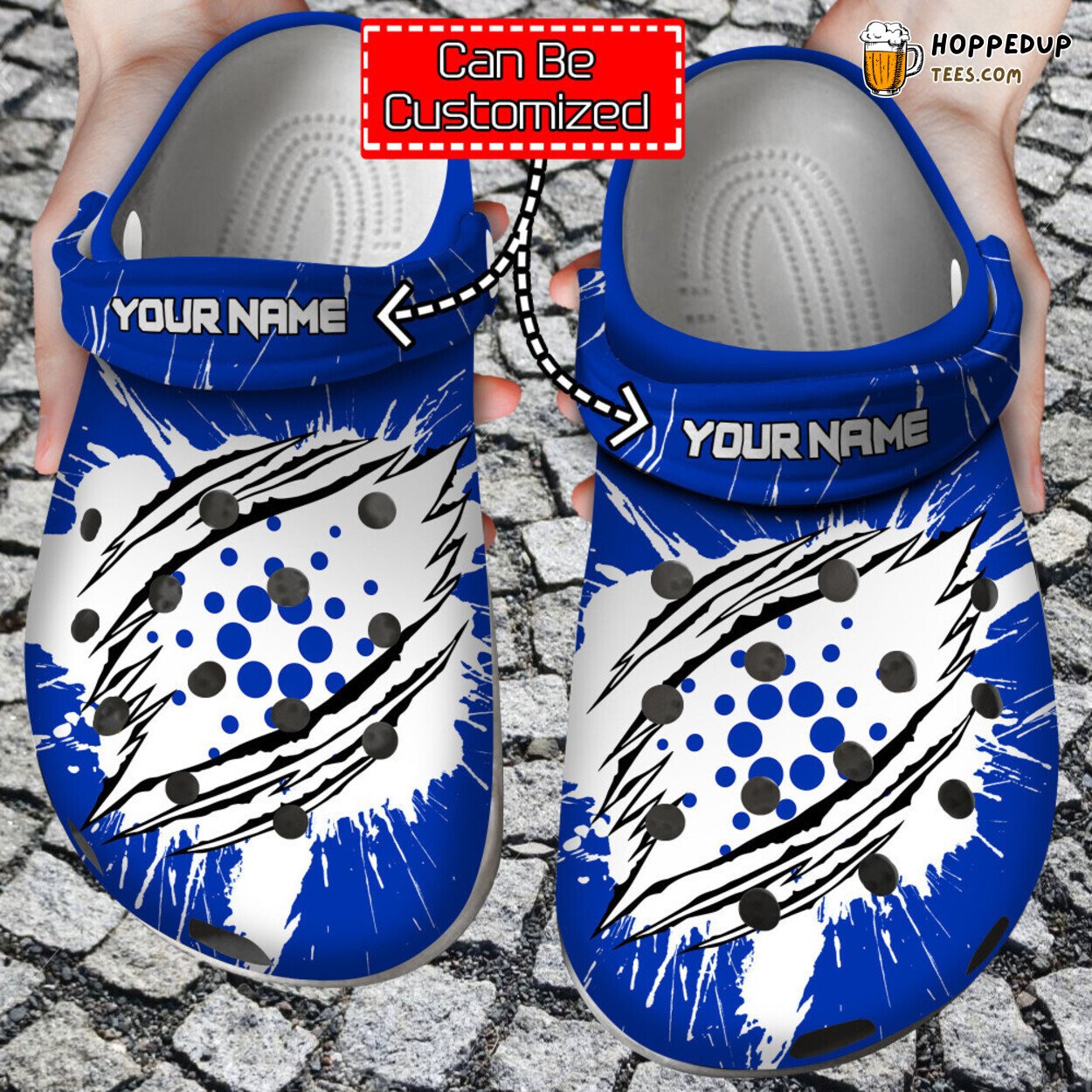 Crypto Personalized Ada Coin Ripped Through Design Comfortable Clog Shoes