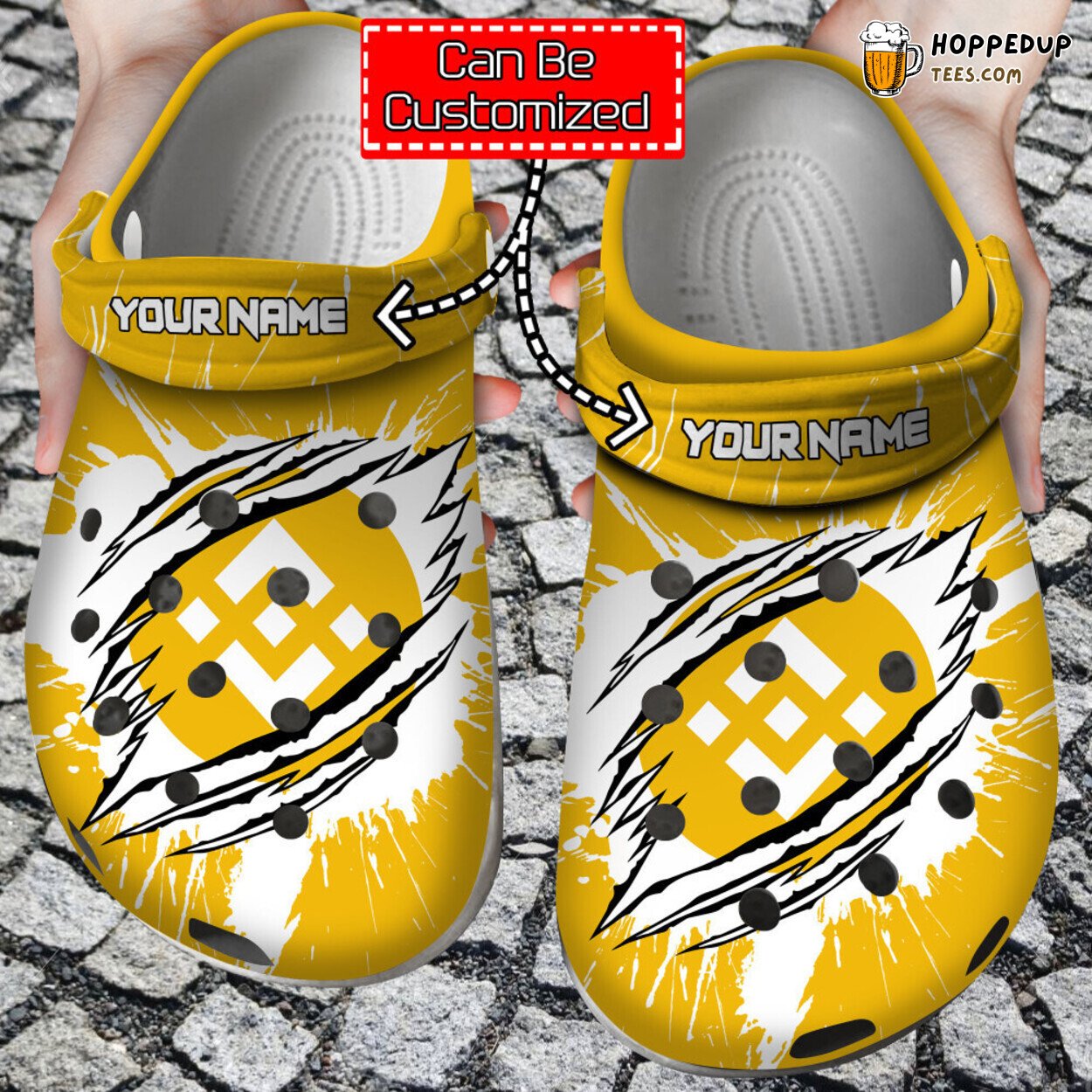 Crypto Personalized Bnb Coin Ripped Comfortable Clog Shoes