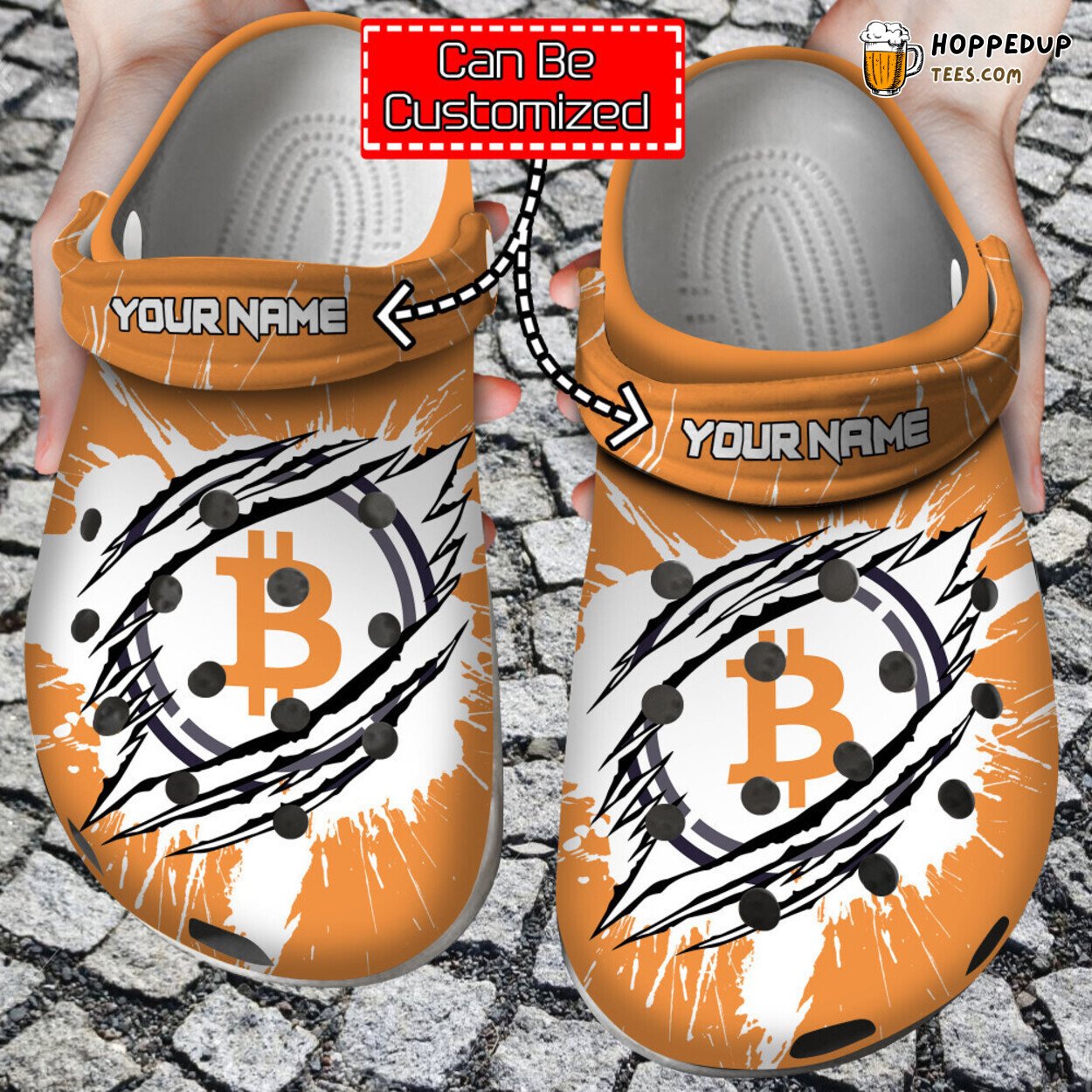 Crypto Personalized Wbtc Coin Ripped Design Comfortable Clog Shoes