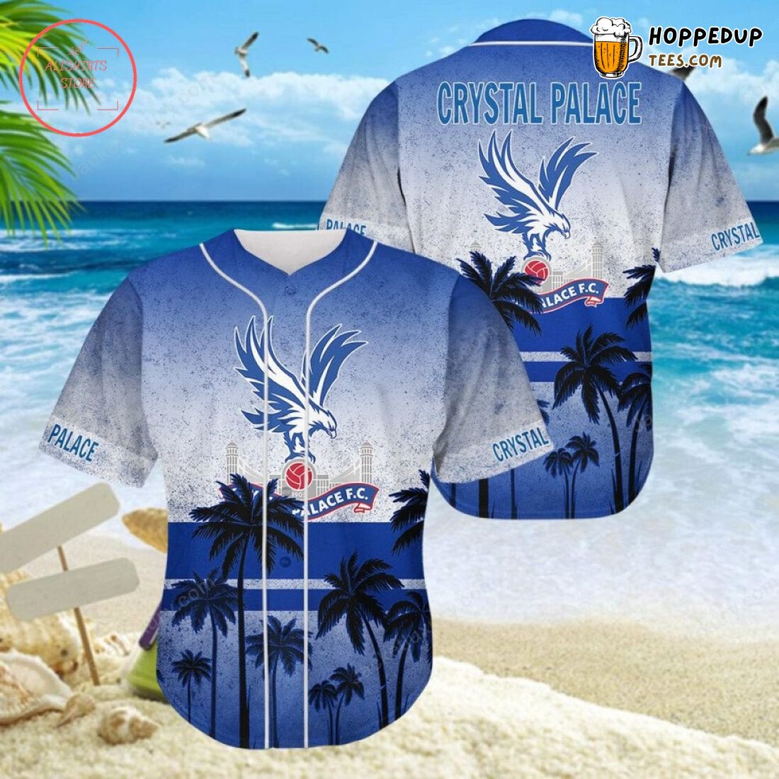 Crystal Palace FC Coconut Tree Beach Baseball Jersey Unisex Shirt