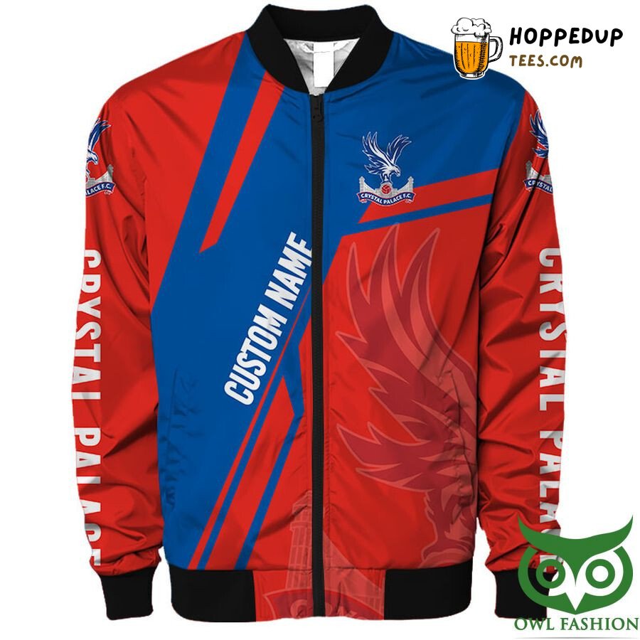 Crystal Palace FC Custom Name Red Blue Bomber Jacket