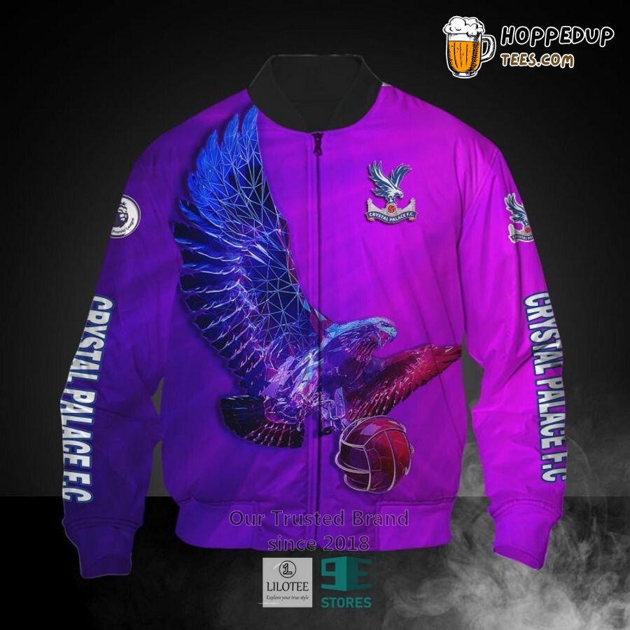 Crystal Palace FC Majestic Purple Eagle Bomber Jacket Look