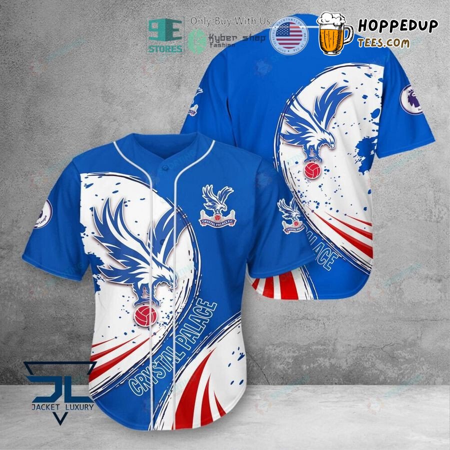 Crystal Palace FC White Blue Logo Baseball Jersey Unisex Shirt