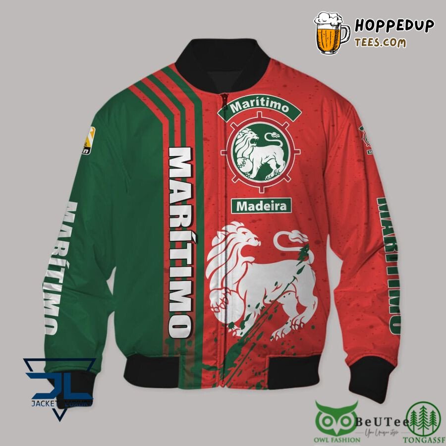 CS Marítimo Football Enthusiast Red Green Signature Bomber Jacket