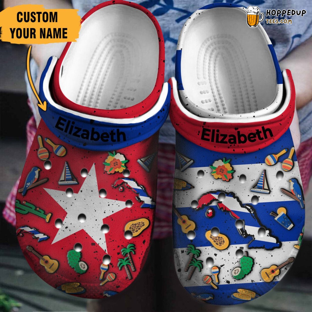 Cuba Flag Symbols Inspired Classic Water Rubber Clog Shoes Comfy Fan Gift