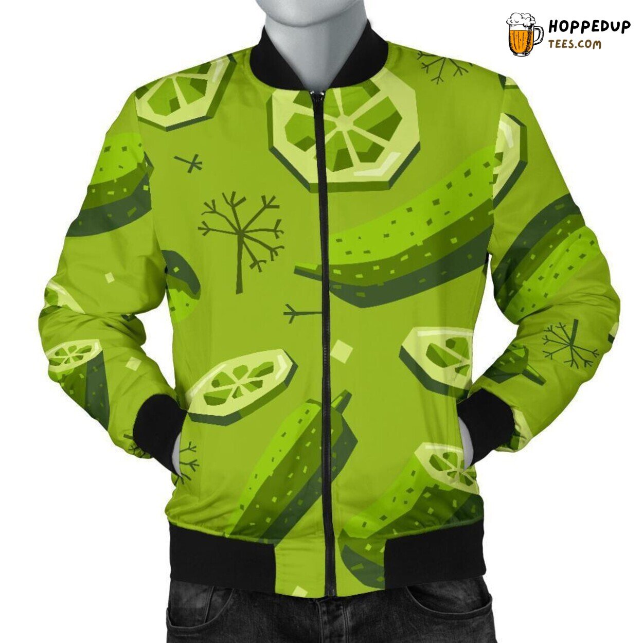 Cucumber Pickling Men’s Bomber Jacket Unique Essence Pattern Design Display