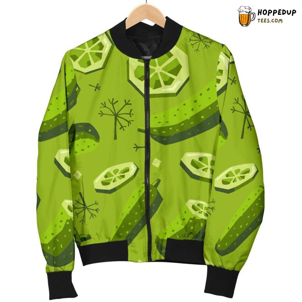 Cucumber Pickling Men’s Bomber Jacket Unique Essence Pattern Design Display Cucumber Pickling Men’s Bomber Jacket Unique Essence Pattern Design Display