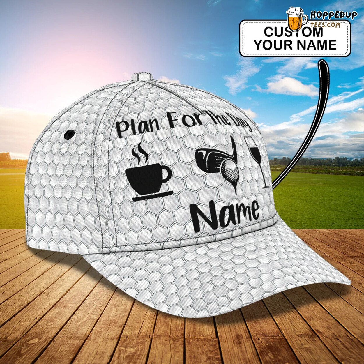 Custom 3D Baseball Cap Golf Man Day Plan Unique Golf Lover Design Special Hat
