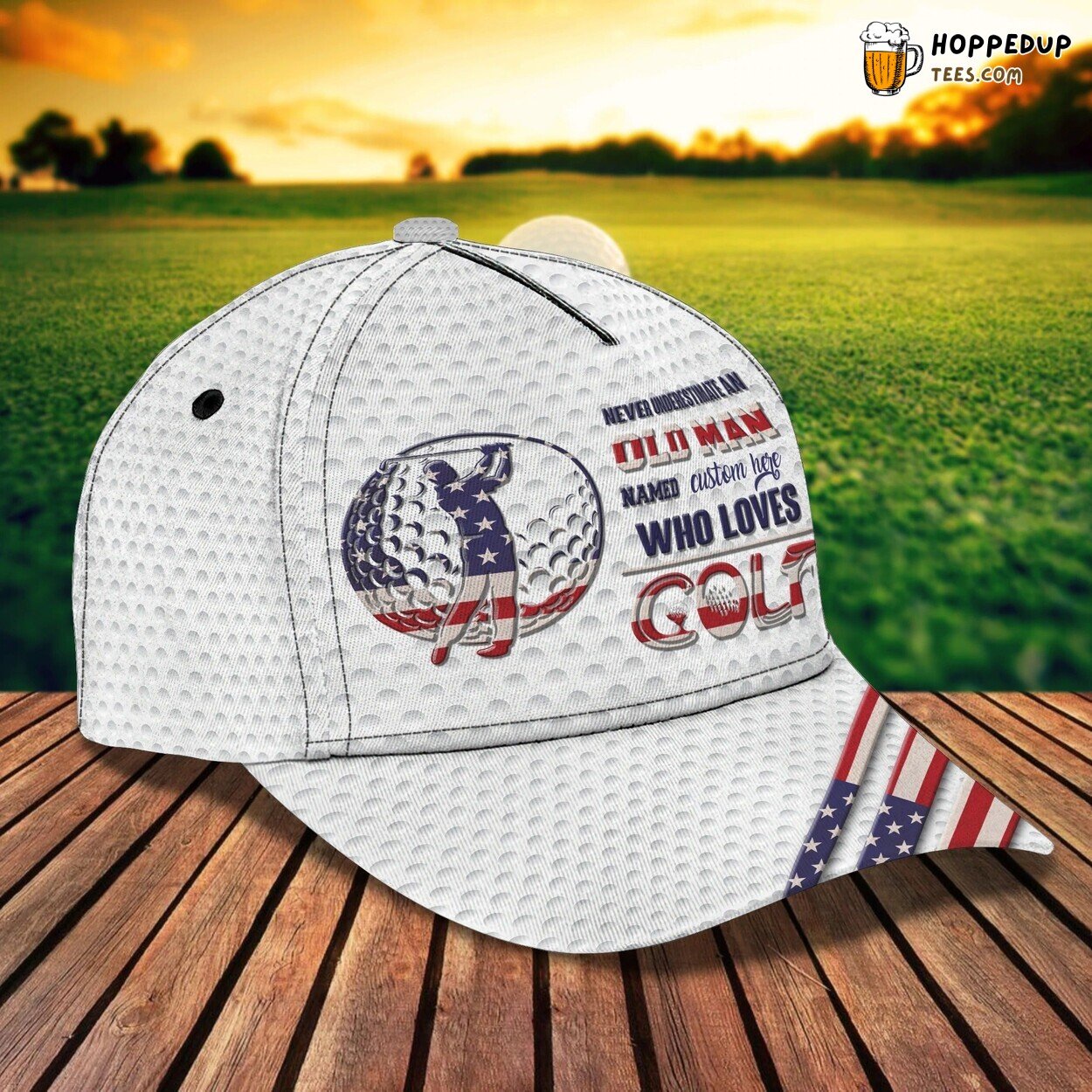 Custom 3D Cap Golf Man Never Underestimate Old Lover Design Unique Hat Wear