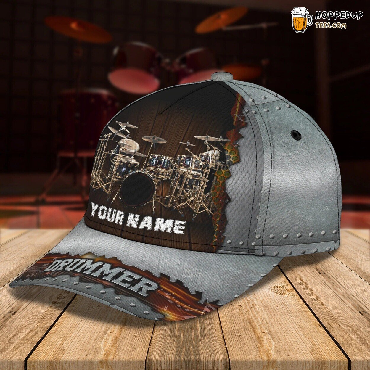 Custom 3D Drum Baseball Cap Drummer Design Birthday Drum Lover Special Hat