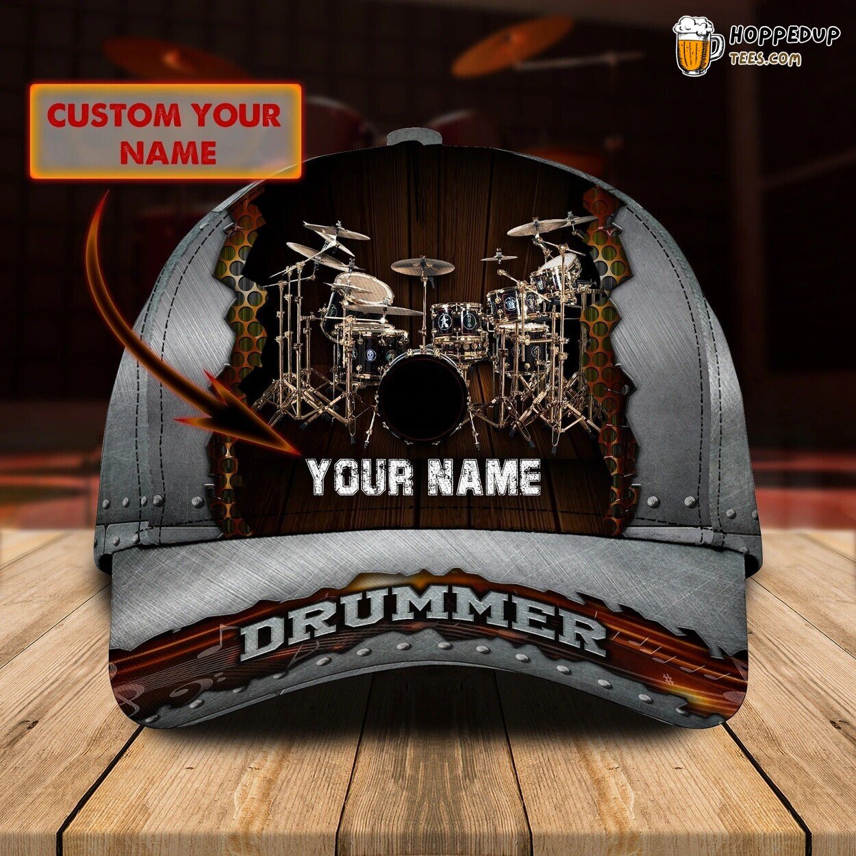 Custom 3D Drum Baseball Cap Drummer Design Birthday Drum Lover Special Hat Custom 3D Drum Baseball Cap Drummer Design Birthday Drum Lover Special Hat