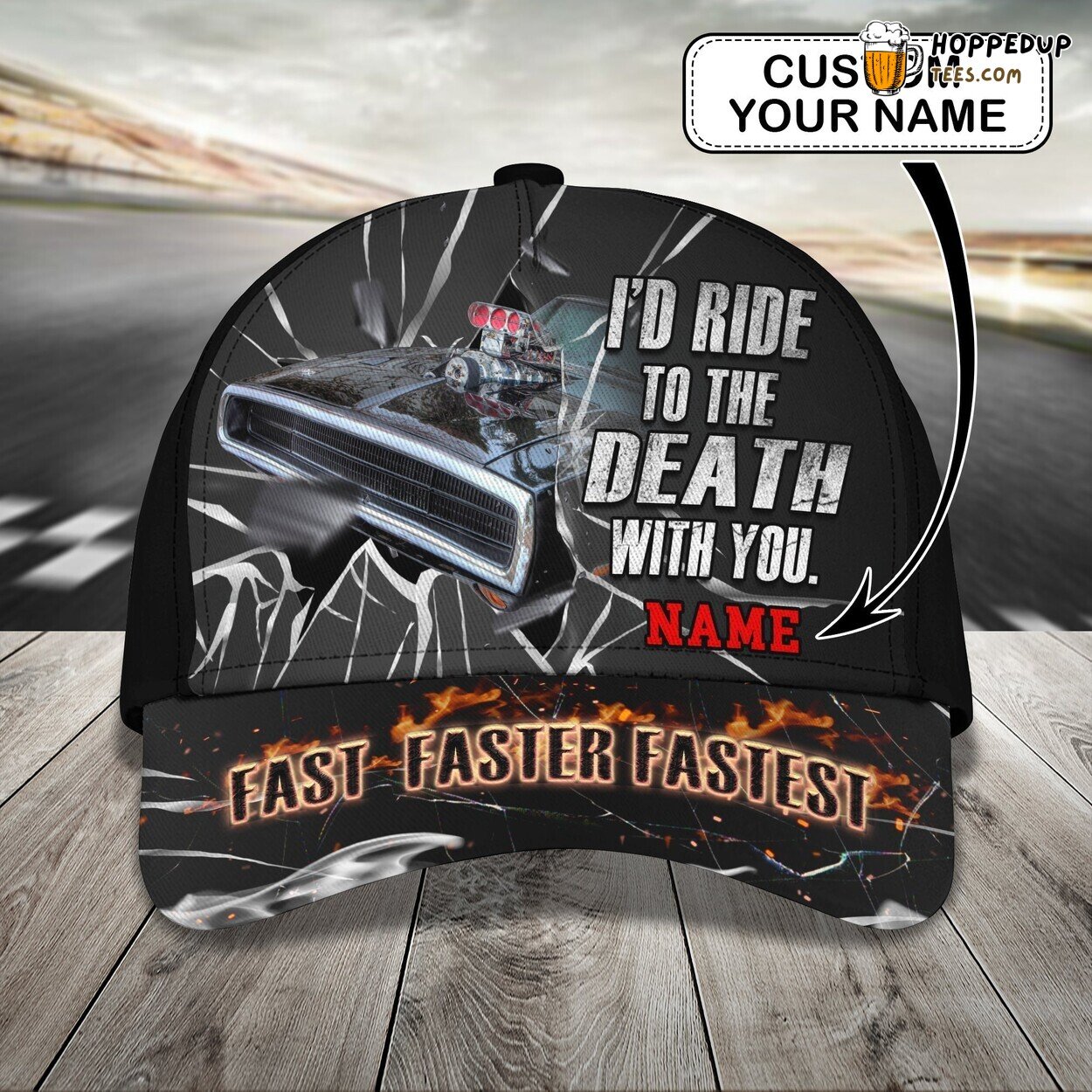 Custom 3D Racing Baseball Cap Men Women Racing Till Death Design Hat
