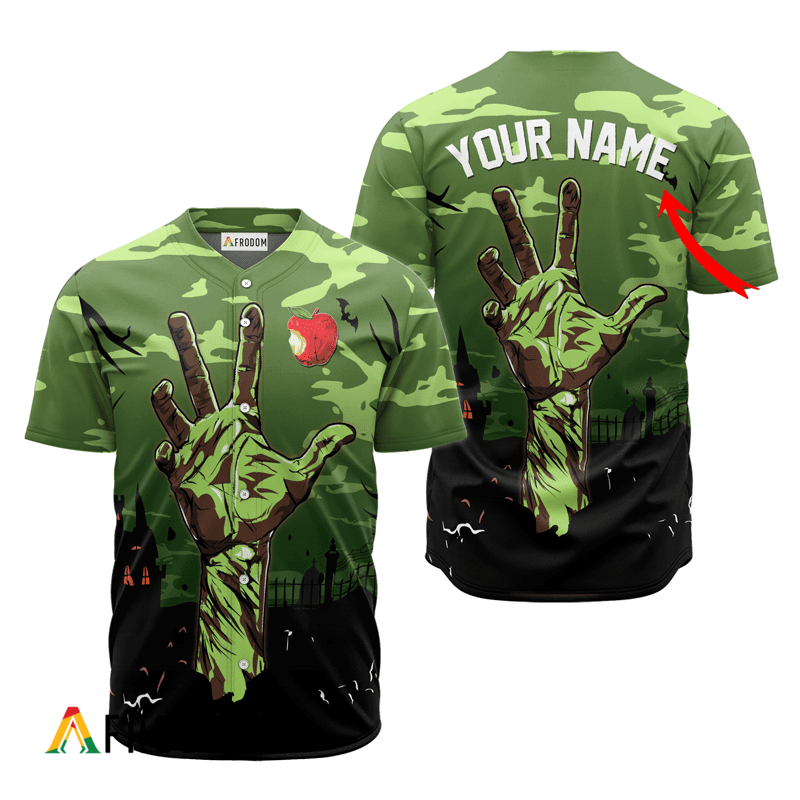 Custom Angry Orchard Halloween Zombie’S Hand Baseball Jersey HU