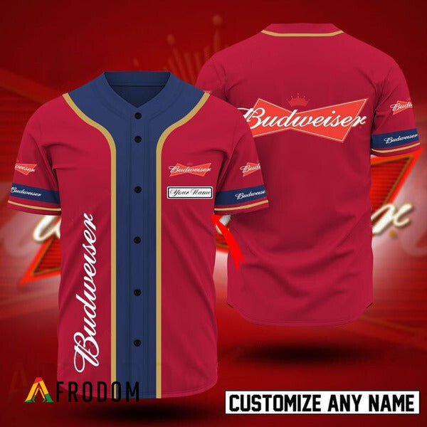 Custom Basic Budweiser Baseball Jersey HU