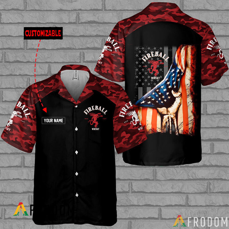 Custom Basic Camo Fireball Hawaiian Shirt HU
