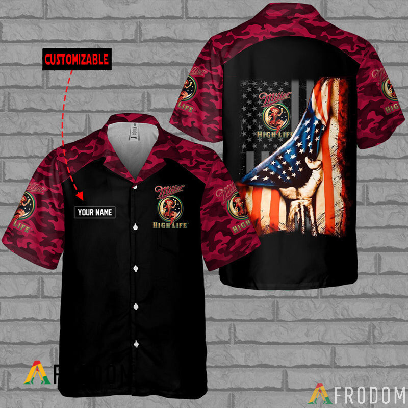 Custom Basic Camo Miller High Life Hawaiian Shirt HU