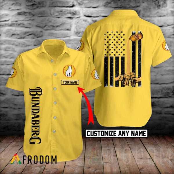 Custom Basic Printed Bundaberg Rum Hawaii Button Shirt HU