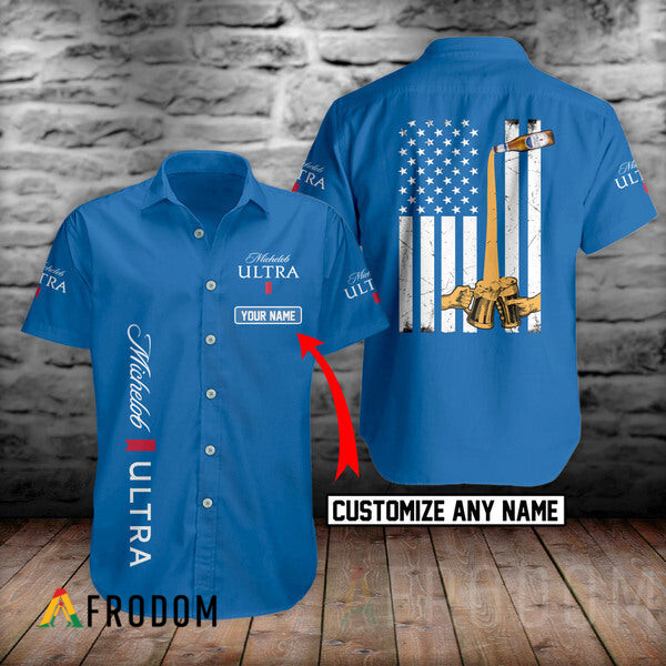 Custom Basic Printed Michelob Ultra Hawaii Button Shirt HU