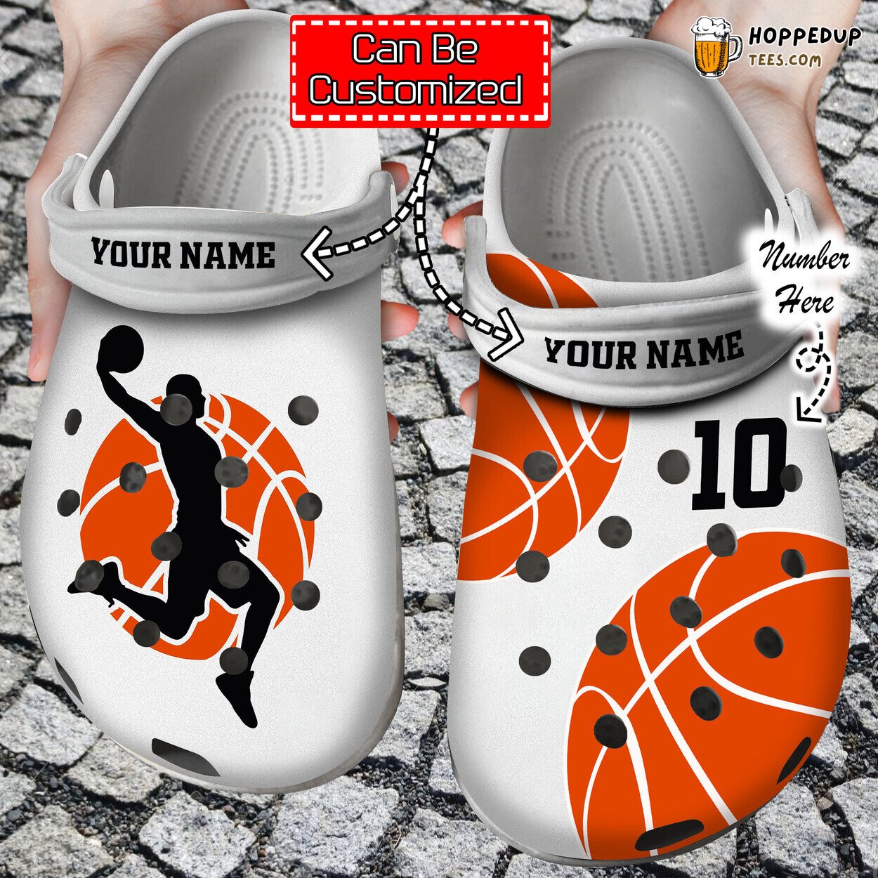 Custom Basketball Player Against Ball Personalized Unique Clogs