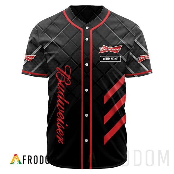 Custom Black Budweiser Beer Baseball Jersey HU