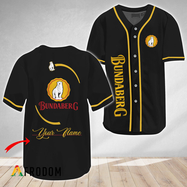 Custom Black Bundaberg Rum Baseball Jersey HU