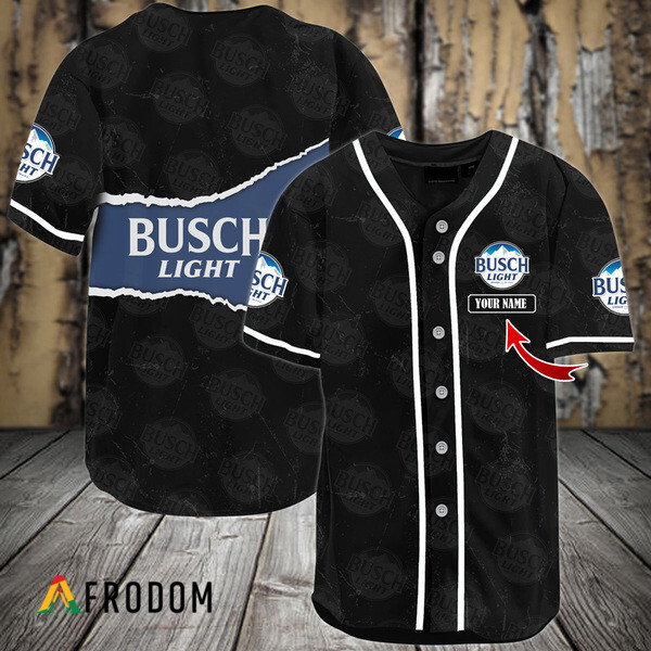 Custom Black Busch Light Beer Seamless Baseball Jersey HU