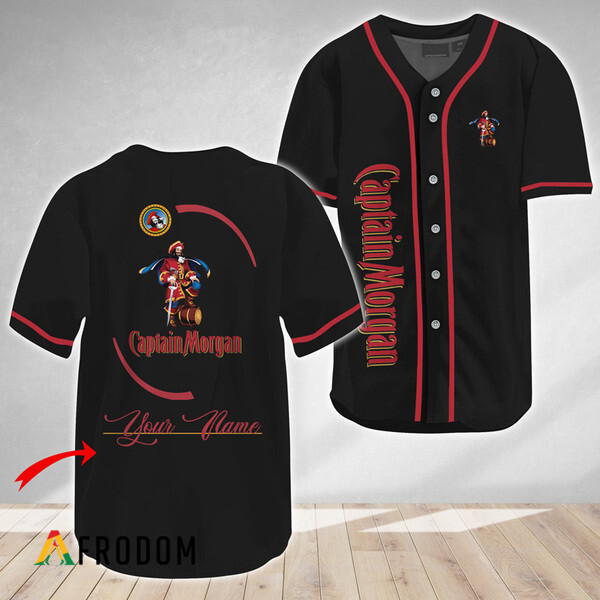 Custom Black Captain Morgan Baseball Jersey HU