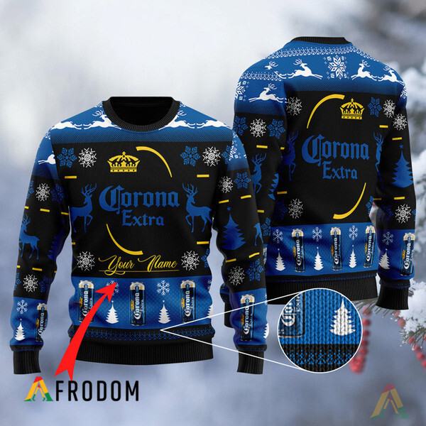 Custom Black Corona Extra Ugly Sweater HU