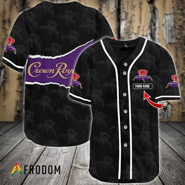 Custom Black Crown Royal Seamless Baseball Jersey HU