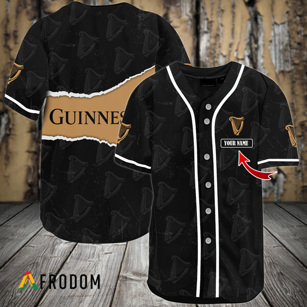 Custom Black Guinness Seamless Baseball Jersey HU