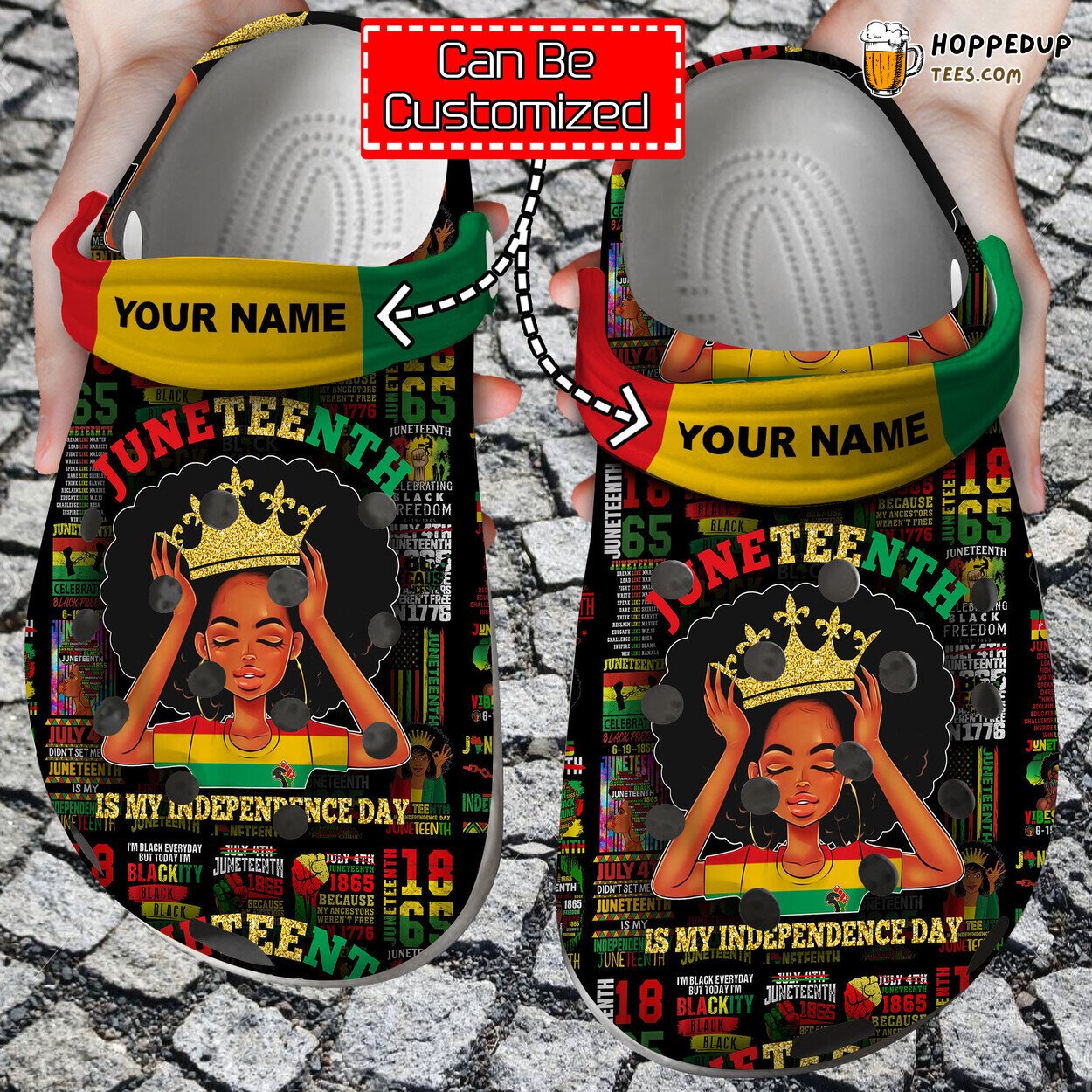 Custom Black History Juneteenth Independence Day Personalized Clogs