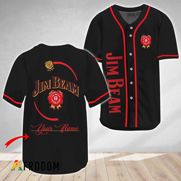 Custom Black Jim Beam Baseball Jersey HU